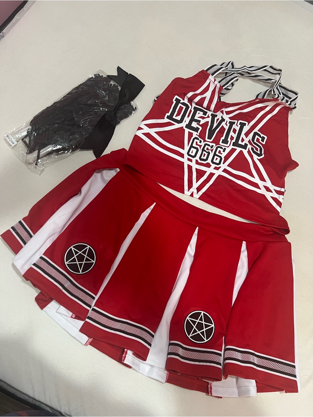 DOLLS KILL Devil Cheerleader Halloween Costume